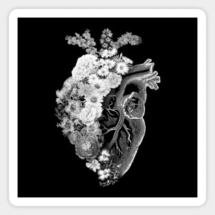 Flower Heart Spring Black and White by Tobe Fonseca Magnet